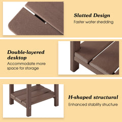 Close-up of Apolimi Adirondack side table textured finish
