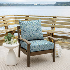 Close-up of Arden Selections seat cushion showcasing 6-inch poly fill