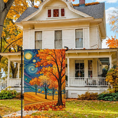 Close-up of ARGOOGF Fall Garden Flag with high-quality polyester material