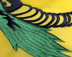 Close-up of ARSOF flag stitching and fabric texture