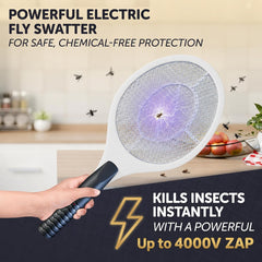Close-up of ASISNAI Electric Bug Zapper Racket mesh grid