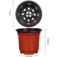 Close-up of Augshy 6-inch nursery pot showing drainage holes