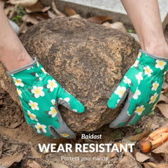 Close-up of Baidast Gardening Gloves showing floral pattern