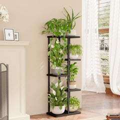 Close-up of Bamworld 5 Tier Corner Plant Stand's metal finish