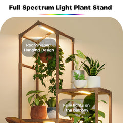 Close-up of Bamworld grow light settings on plant stand