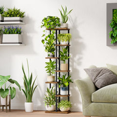 Close-up of Bamworld plant stand metal construction