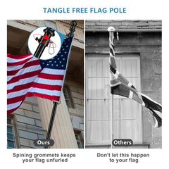 Close-up of Barcetine stainless steel flag pole rust-resistant finish