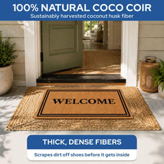 Close-up of Barnyard Designs Doormat texture and coir material