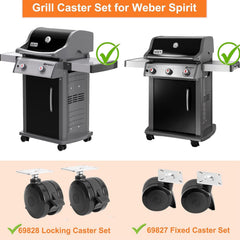 Close-up of BBQ Future locking caster wheel