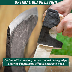 Close-up of BeaverCraft AX6 razor-sharp blade