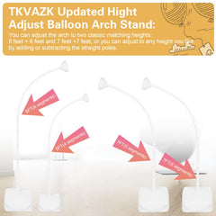 Close-up of bendable top pole of TKVAZK Balloon Arch