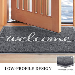 Close-up of BeneathYourFeet Welcome Mat non-slip backing