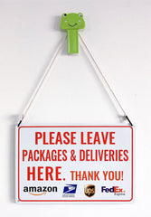Close-up of Bestylez Delivery Sign showing pre-drilled holes