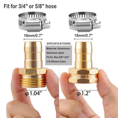 Close-up of BILAL hose connectors showing aluminum material