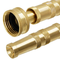 Close-up of Biswing Brass Hose Nozzle showing four holes