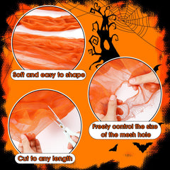 Close-up of Boao Halloween Orange Cheesecloth texture