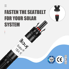 Close-up of BougeRV solar fuse holder ceramic fuse tube