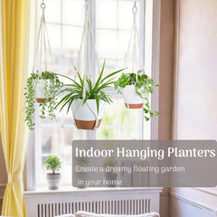 Close-up of Bouqlife macrame hanger for planters