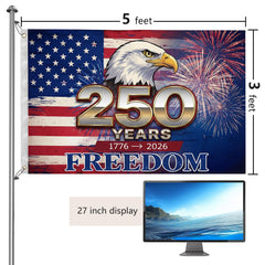 Close-up of brass grommet on 250th Anniversary USA Flag