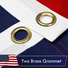 Close-up of brass grommets on G128 USA Flag