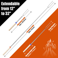 Close-up of BRIOUT roasting stick with multicoloured handle