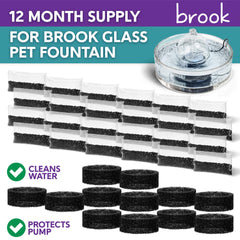 Close-up of Brook coarse filter rings for pet fountain