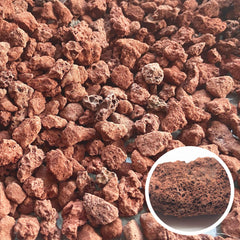 Close-up of CARURBODY Red Lava Rocks showing texture
