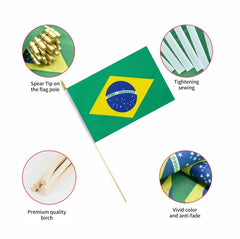 Close-up of Ckexin Mini Brazilian Flag stick