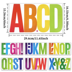 Close-up of CMBBZZY 6 Inch Letter Stickers showing vibrant colours