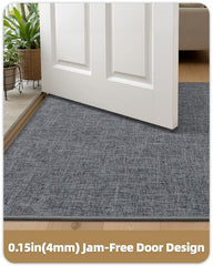Close-up of Color&Geometry door mat texture and rubber backing