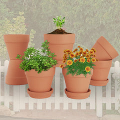 Close-up of CUZZME terracotta pot showing drainage hole