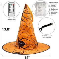 Close-up of Dazzle Bright witch hat string lights with LED