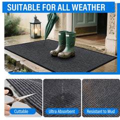 Close-up of deep grooves on EMQIMA doormat