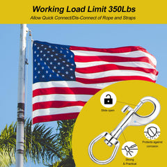 Close-up of DELSWIN Flag Clip with 360-degree swivel