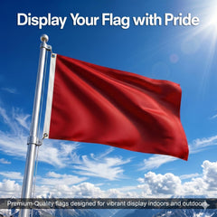 Close-up of DMSE Solid Red Flag stitching detail
