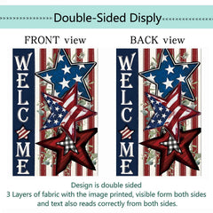 Close-up of double-sided printing on Lumifan garden flags