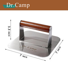 Close-up of Dr.Camp burger press bottom view