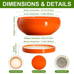 Close-up of drainage hole and saucer of EPFamily planter