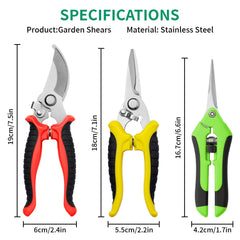 Close-up of Drametic+ stainless steel garden scissors blades