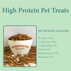 Close-up of dried mealworms inside packaging