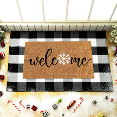 Close-up of Duraaamo doormat made from coconut fiber