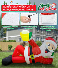 Close-up of EAONE Inflatable Santa's LED lights