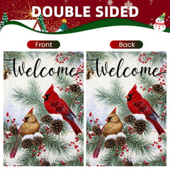 Close-up of EKOREST Welcome Christmas Garden Flag material texture