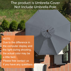 Close-up of EliteShade 9FT umbrella canopy showing 8 ribs