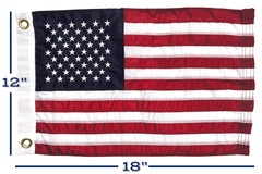 Close-up of embroidered stars on Fine Line Flag