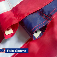 Close-up of embroidered stars on SolarStar American Flag