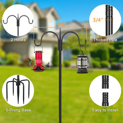 Close-up of FEED GARDEN Shepherds Hook 5-prong base for stability