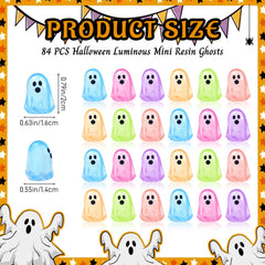 Close-up of Feivando mini ghost figures showing their glowing feature