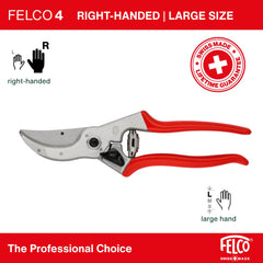 Close-up of FELCO F4 handles with rubberized grips