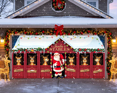 Close-up of festive design on HunnmingRe garage door cover